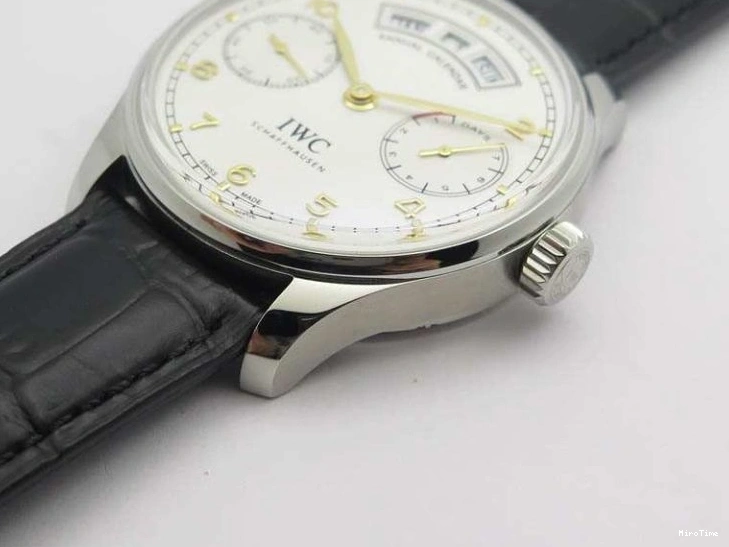 MIROTIME 1217 Portuguese Real PR Real Annual Calendar IW5035 YLF 1:1 Best Edition White Dial On Leather Strap A Refined 7243